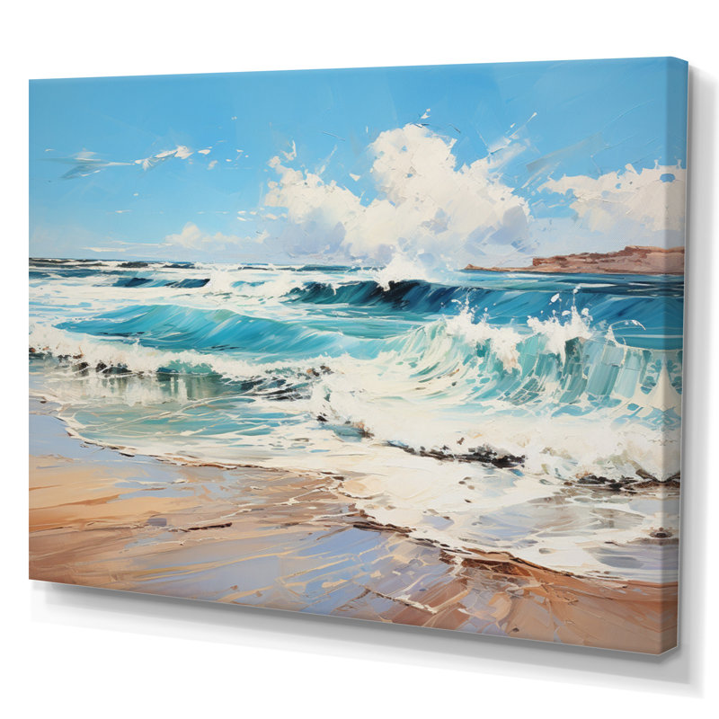 «Coastalocean Sunkissed Beach II», reproduction sur toile encadrée, Toile tendue, H 12 po x l 20 po x P 1 po