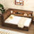 Full Size Wood Daybed With Led, , Trundle - Antique Color, Spacious Layout Drawer Storage, Socket, And Design-1092852523