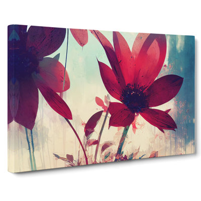 Grand Modern Flowers Abstract - Wrapped Canvas