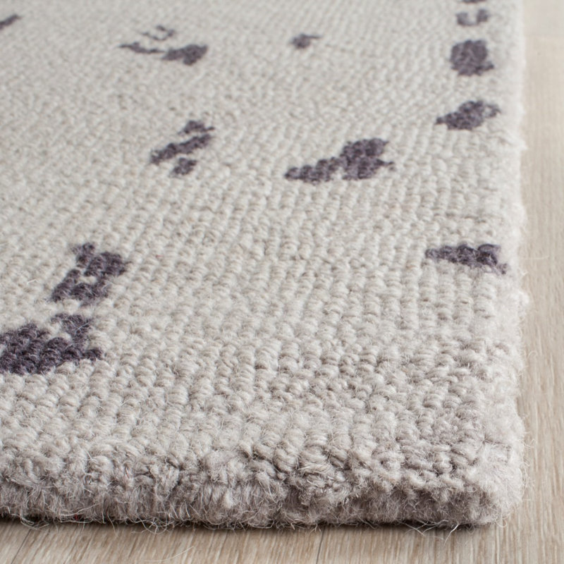 Tapis brun / gris en laine touffeté à la main Ellicottville, Rectangle 4 pi x 6 pi