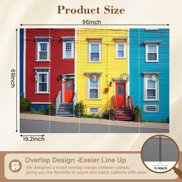 Red Barrel Studio Peel and Stick Wallpaper colourful houses district ...