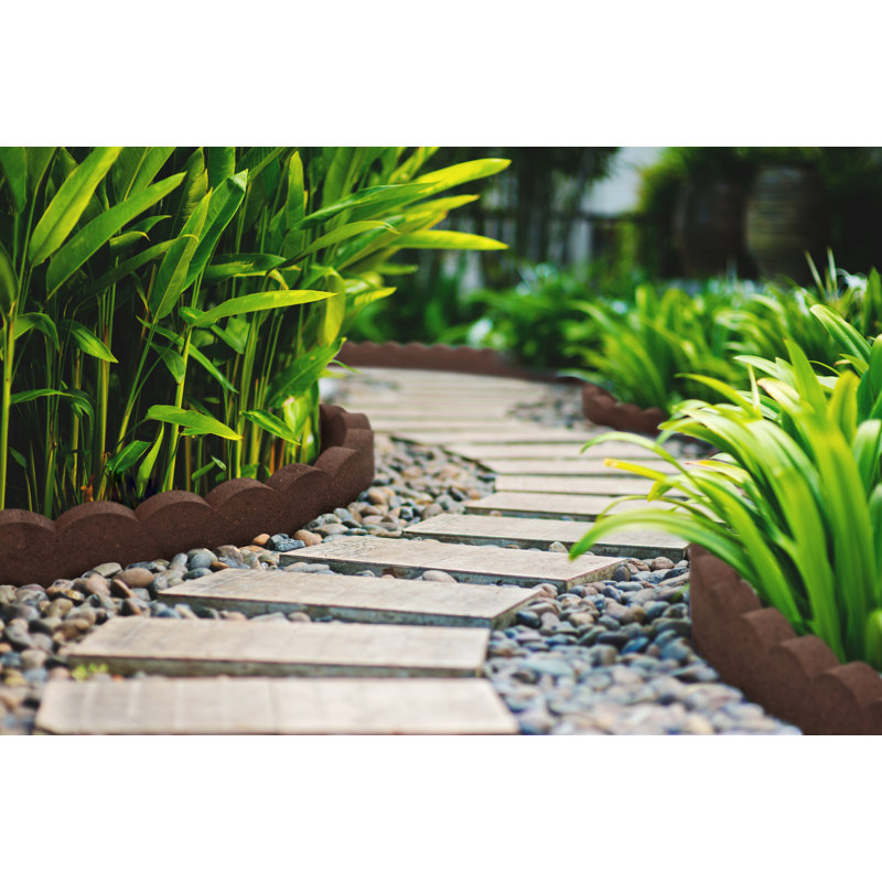SCALLOP-BORDERS Rubber Landscape & Nature Faux Rock, Brown