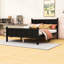 Lit plateforme en bois de style campagnard avec tête de lit-662323358-662323359