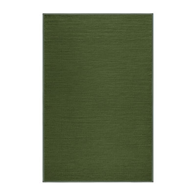 Machine Washable Solid Green Area Rug