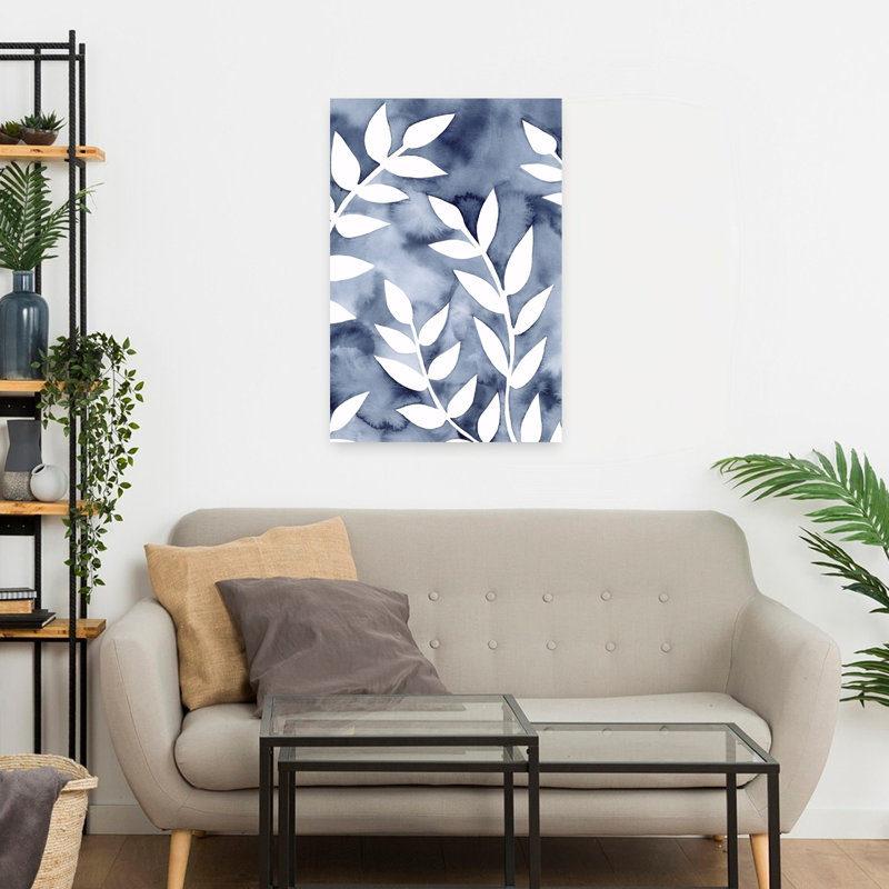 Art mural contemporain abstrait marine 2, 24" H x 16" W