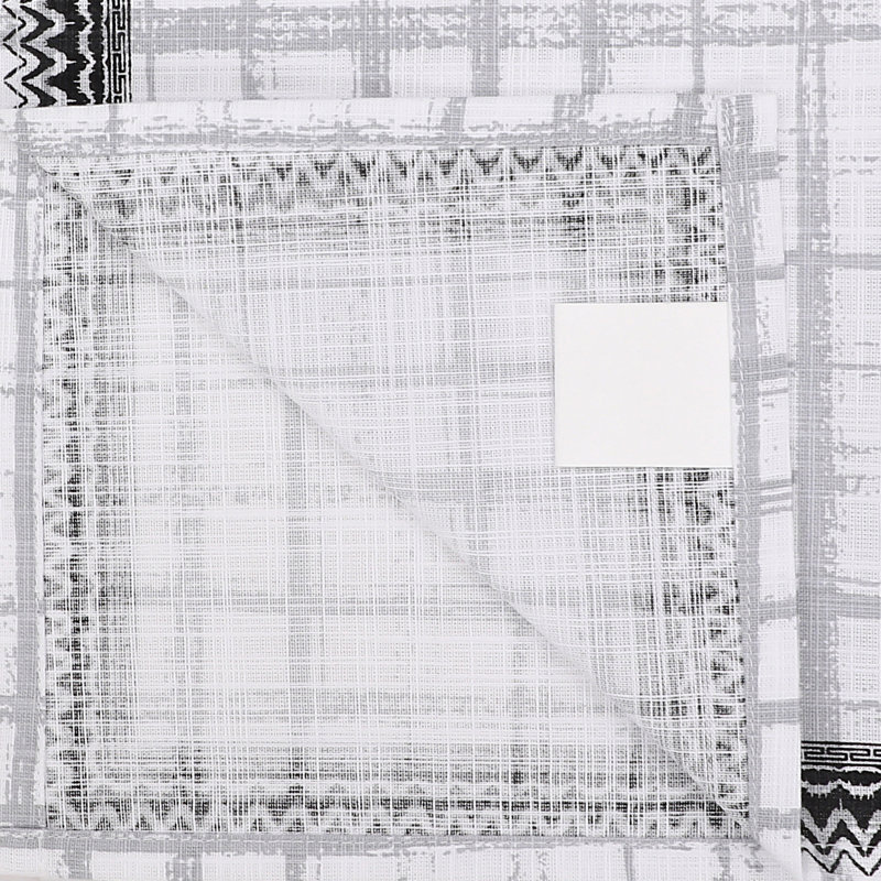 Serviettes de table 100% coton à imprimé multicolore, Noir / blanc