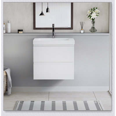 Meuble-lavabo mural 30 po avec lavabo, meuble-lavabo mural moderne