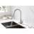 Kitchen Faucet With Pull-Down Spray - Brushed Nickel, Stainless Steel, 360 Rotating Nozzle For Hassle- Water Access, Single Handle Temperature And Flow Adjustment, Rust Coating Pull Down User- Flow,-1844560483