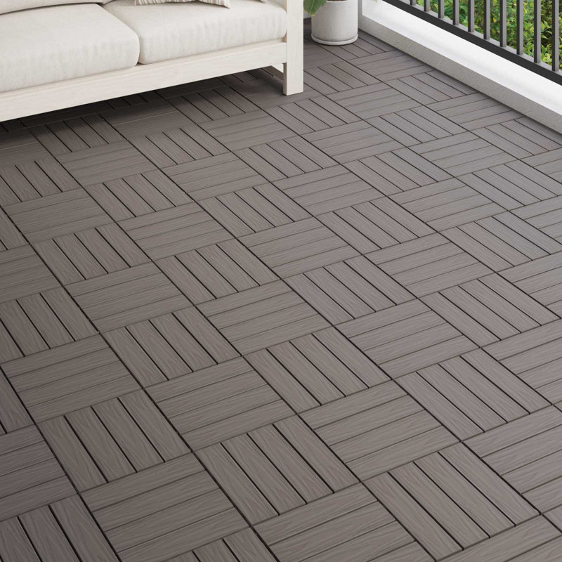 30cm L x 30cm W WPC Interlocking Deck Decking Tile