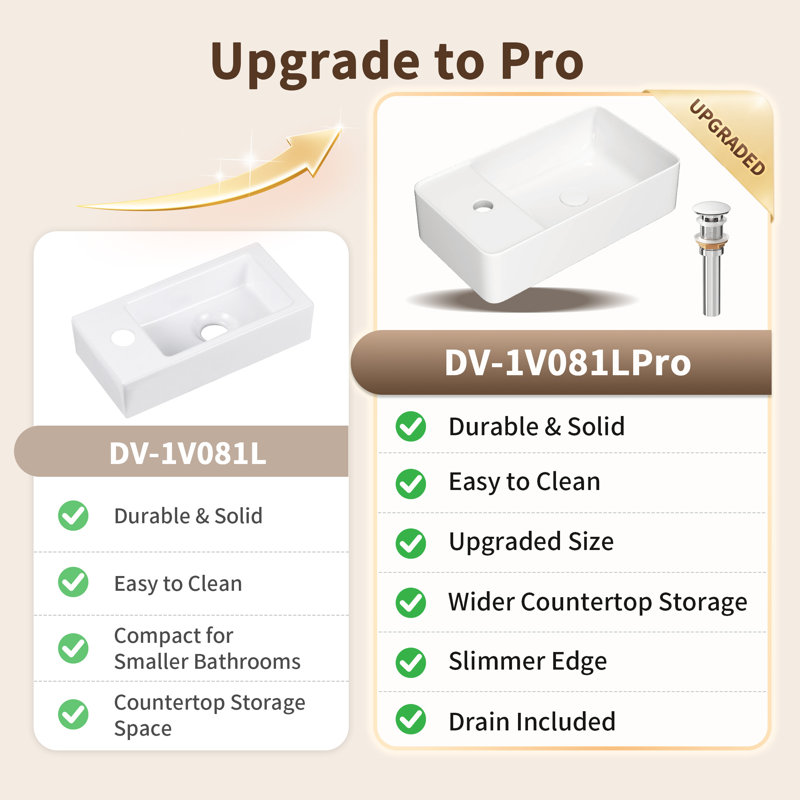 DeerValley 250mm W Ceramic Sink