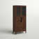 Anjalika Chevron Glass Door China Cabinet with Wine Bottle Storage