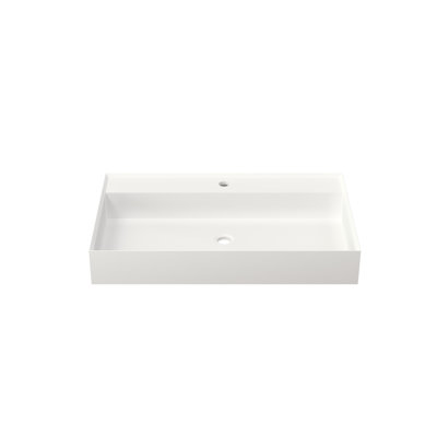 Solid Surface Stone Resin Bathroom Basin - Matte White, 18.79 In Width, 31.92 Depth, 4.63 Height, 34.09 Lb, Adapts To Any Design, Surface, Multiple Installation Types, Elegant And Timeless,