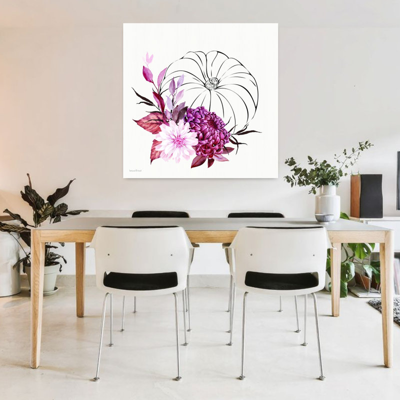 «Moonlit Mums», art mural d'automne contemporain abstrait chiranthemum moderne, H 36 po x l 36 po