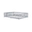 Lit double pleine grandeur avec clôture et porte, lit en bois d'hévéa avec garde-corps de sécurité, gris-129599601-129599600