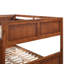 Lit superposé double en noyer avec lit gigogne simple pratique - peu encombrant-1833629139
