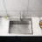 1.5Gpm Built-In Bubbler 24In Stainless Steel Sink - Silver Brushed With Tall Faucet