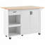 Îlot de cuisine polyvalent avec comptoir pliable, grand rangement et mobilité pour une expérience de cuisson et d'organisation améliorée