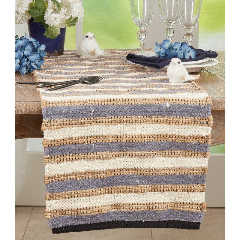 Striped Cotton Blend Table Runner