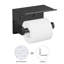 Porte-papier hygiénique auto-adhésif avec tablette pour téléphone - Organisateur de salle de bain mural en acier inoxydable noir, Porte-rouleau de papier hygiénique antirouille