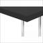 Table basse en forme de C compacte en stratifié noir Chrome, coulissant sous le canapé / lit pour le salon