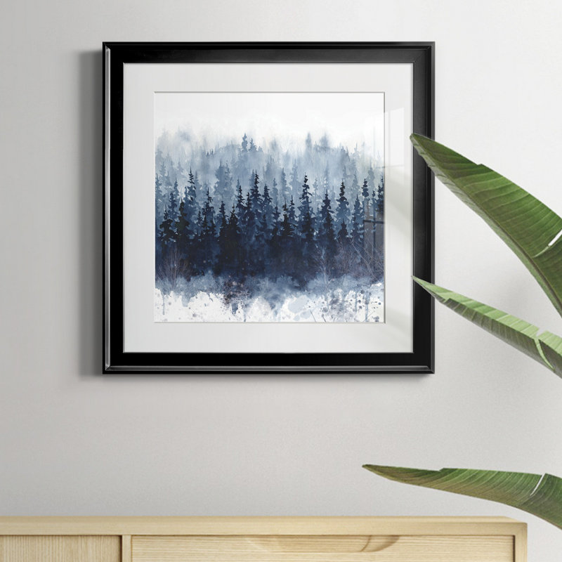 Indigo Forest - Reproduction d'art sur toile encadrée, H 30,5 po x l 30,5 po x P 1,5 po, Papier encadré noir