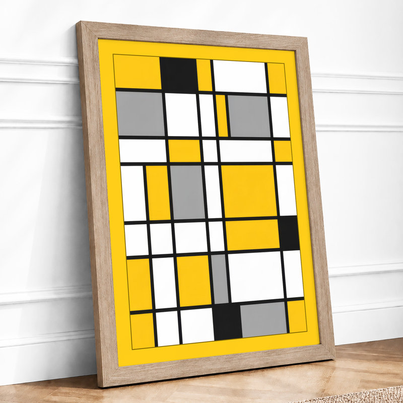 Structured Geometry Geometric - Framed Print, A1 - 84.1 x 59.4 cm, Oak