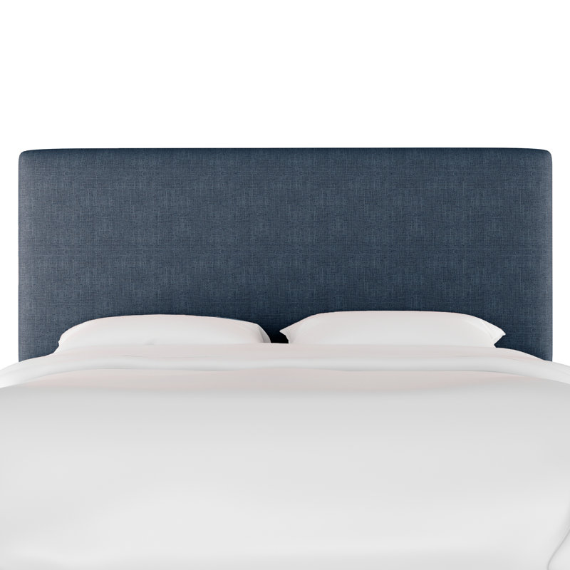 Tête de lit tapissier Eisley, Simple, Lin texturé bleu marine Zuma