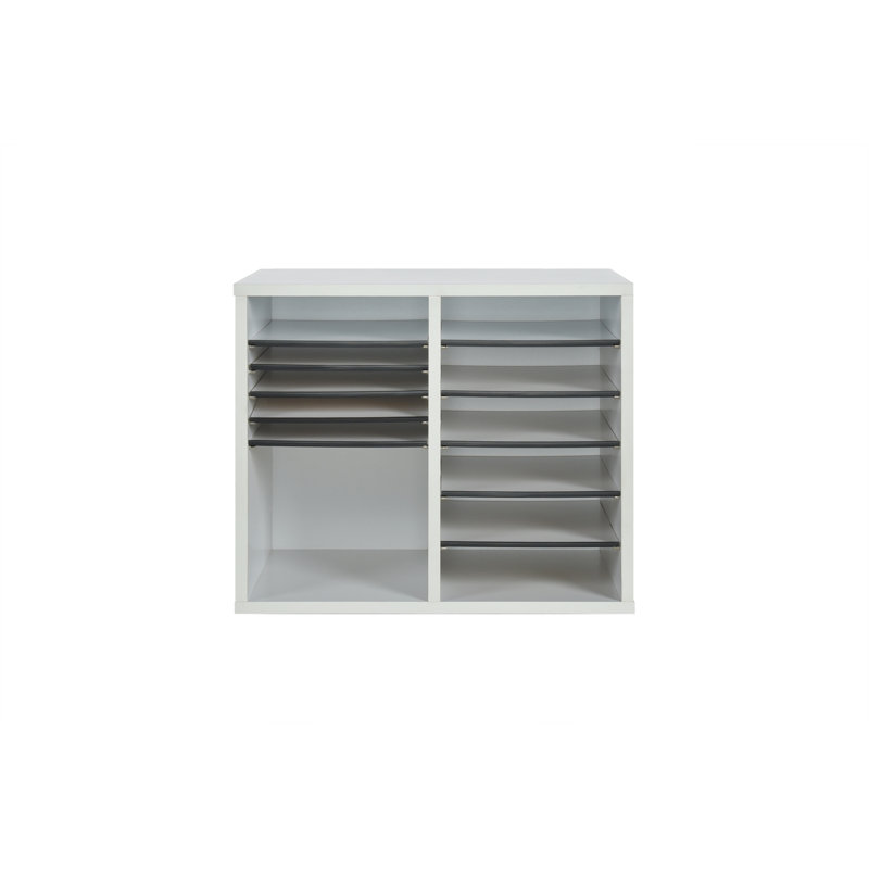 White Medium-Density Fiberboard Adjustable 12 Compartment Organizer