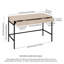 Bureau d'écriture cannelé de 47,9 po de largeur avec 3 tiroirs de rangement - Bureau en acier de style Mid-Century moderne en aulne pour bureau à domicile | Vera-875057518