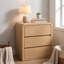 Commode 23,62 po de largeur avec 3 tiroirs, naturel