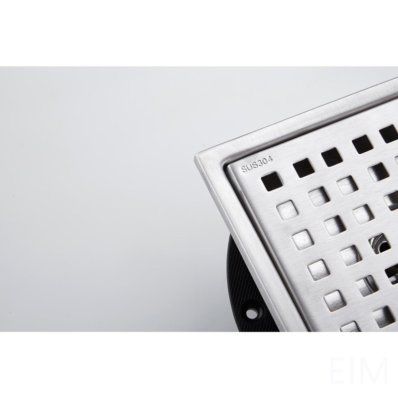 6 Inch Grid Shower Floor Drain, Brushed Nickel