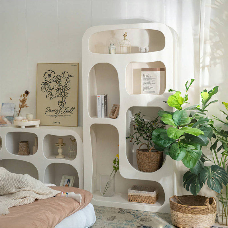 Simple Light Luxury Cream Style Display Cabinet