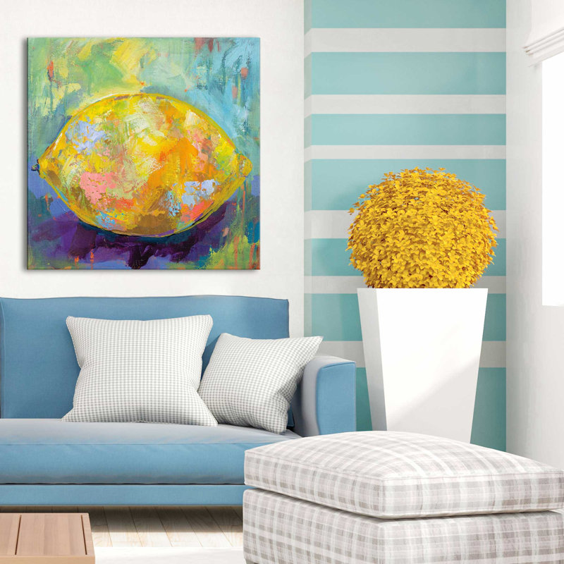 Citron - Peinture, Toile tendue, H 28 po x l 28 po x P 1,5 po