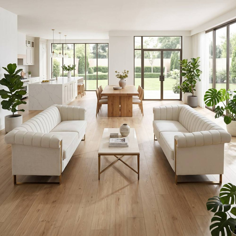 Ensemble de canapé 2 pièces (beige crème)