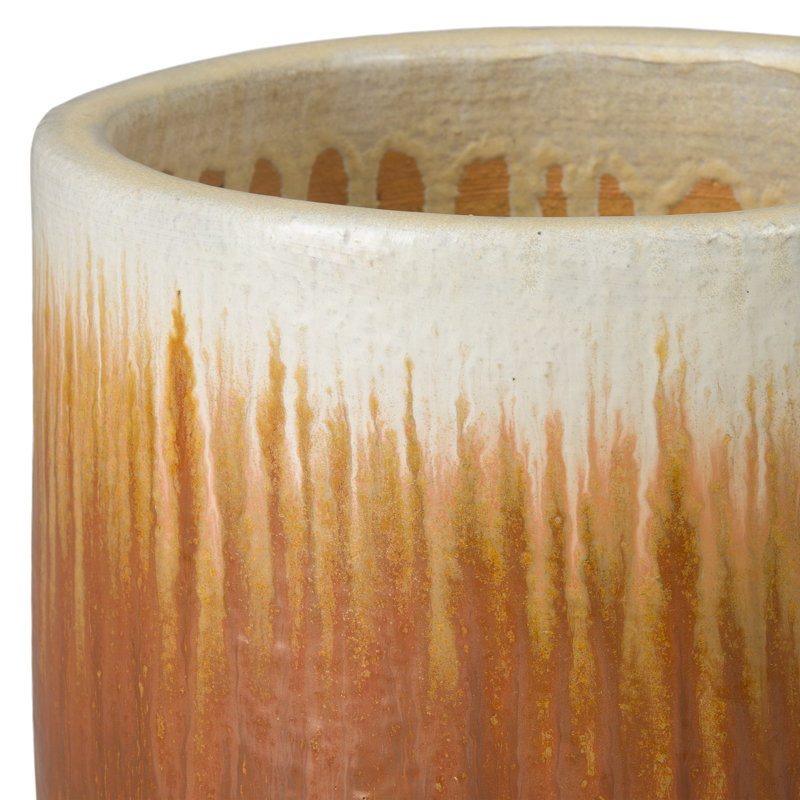 BARREL PLANTER, AMBER, 16" H x 15" W x 15" D