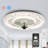 19" Flush Mount Modern Ceiling Fan with Lights and Remote, Smart Fandelier with 6 Speeds