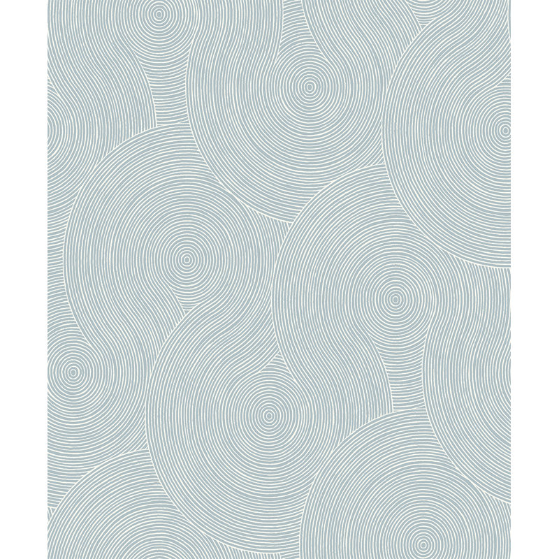 Rouleau de papier peint adhésif L 18 pi x l 20,9 po Manuell Swirl Geo, Bleu