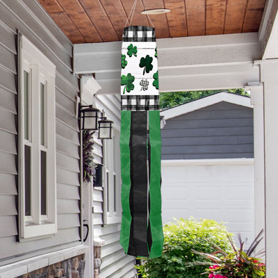 Checkered Shamrocks Windsock
