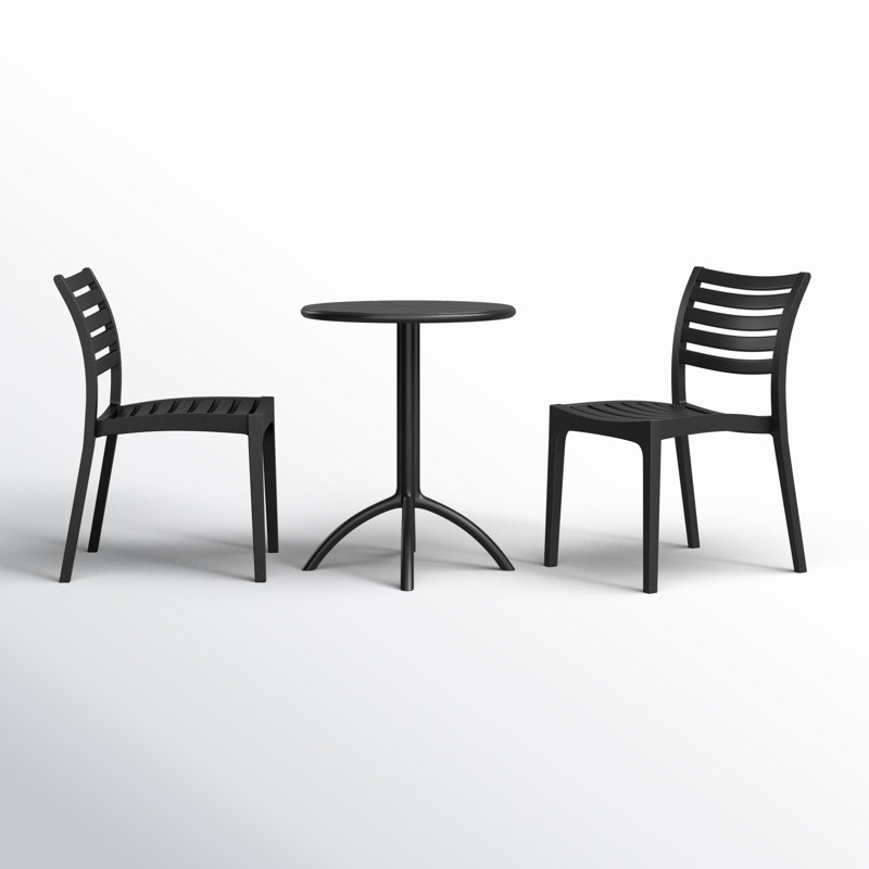 Jacinta 2 - Person 23.6" Bistro Set, Black