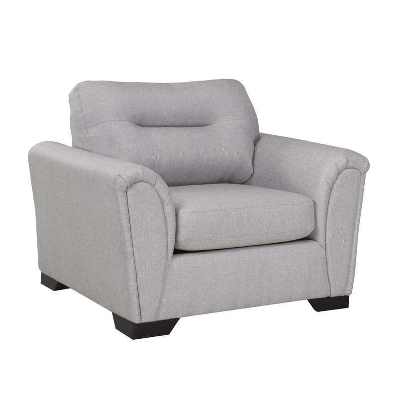 Fauteuil capitonné en polyester 44 po, Polyester argenté
