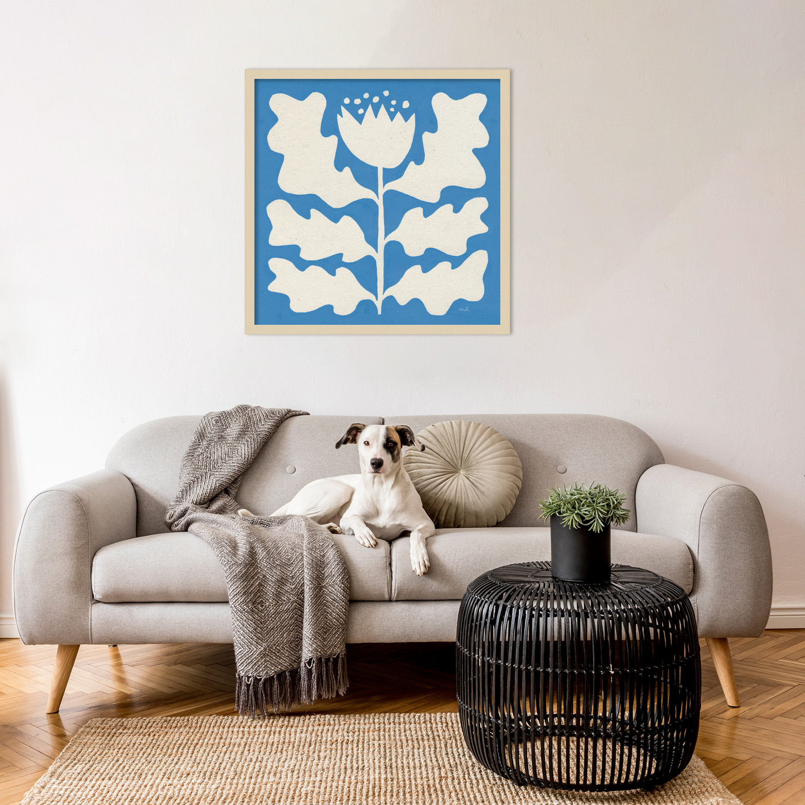 Delighted I Blue by Moira Hershey, Brown, 25" W x 25" H