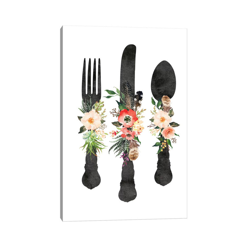 Kitchen Utensils - Painting on Canvas, Wrapped Canvas, 20.32 cm H x 30.48 cm W