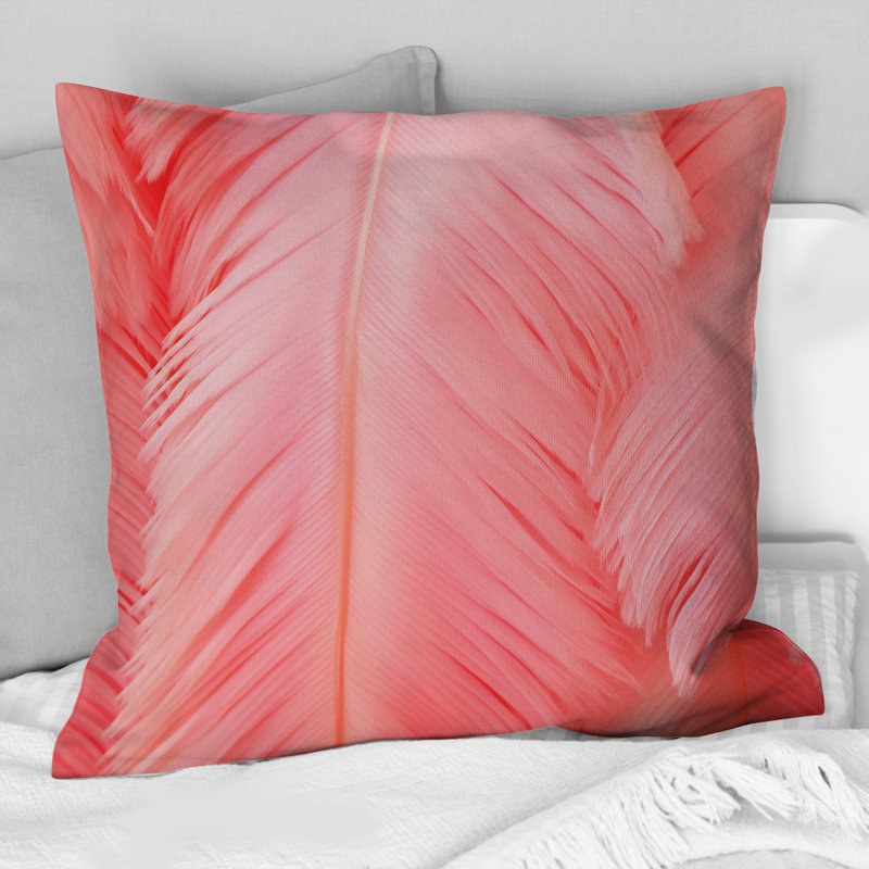 Coussin Boho Glam Pink Feather Elegance