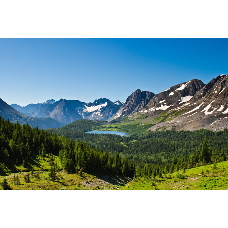 Scenic View Of Mountains And Forests Of Kananaskis - Wrapped Canvas Print, 30cm H x 46cm W x 3.8cm D