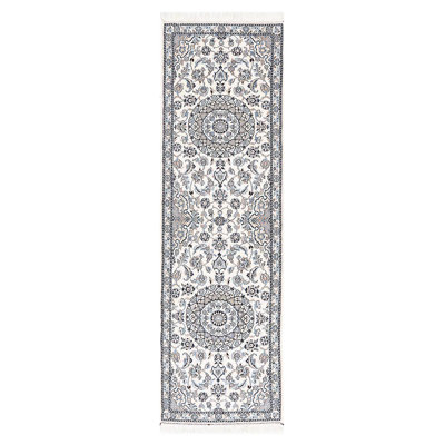 Fine Hand knotted Silk & wool nain Runner 2' X 7'3''