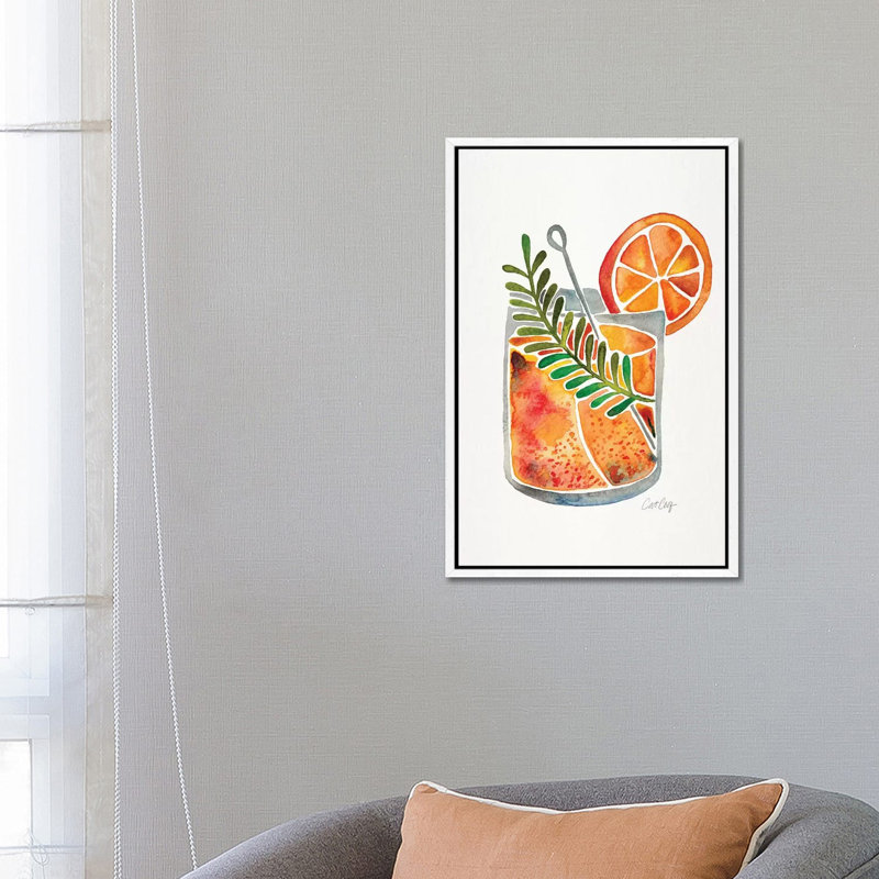 Blood Orange Tequila Sunrise 1 Piece Wall Art on Canvas, 66.04 cm H x 45.72 cm W, White Framed