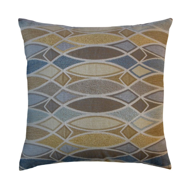 Coussin Abiel, 22 po x 22 po, Coussin décoratif, Jaune / Bleu