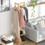 Rayshawna Bamboo / Rattan Freestanding 3 - Hook Coat Rack