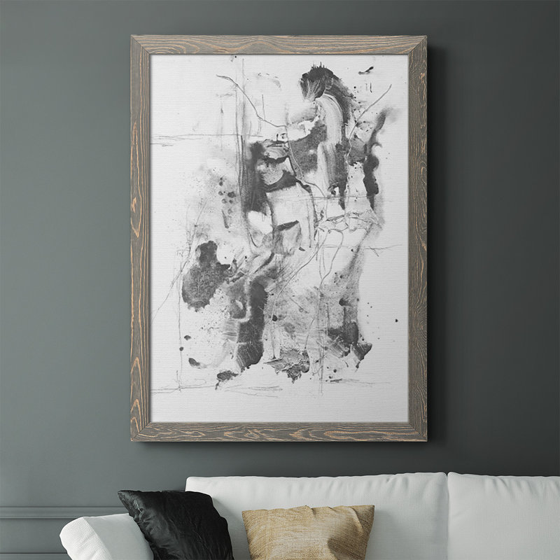 Stonington Graphite Abstract I, reproduction d'art sur toile, H 43,5 po x l 31,5 po x P 1 po, gris