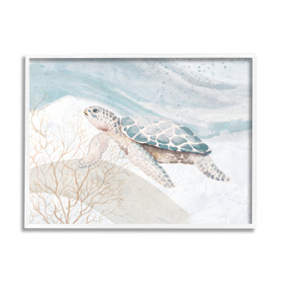 " Pleasant Sea Turtle Drifting Ocean Bubble Waves " by Patricia Pinto